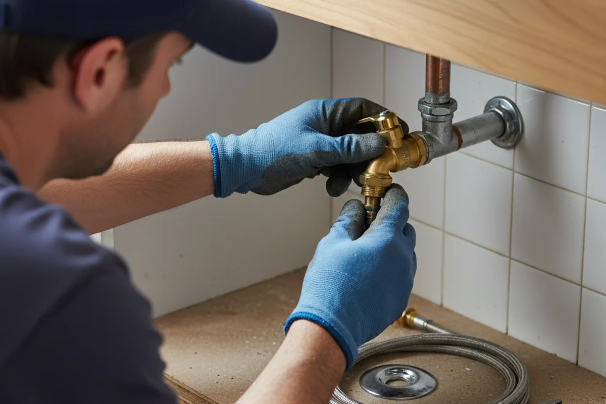 Shutoff valve and fitting work during Faucet and Fixture Repair in Holderness